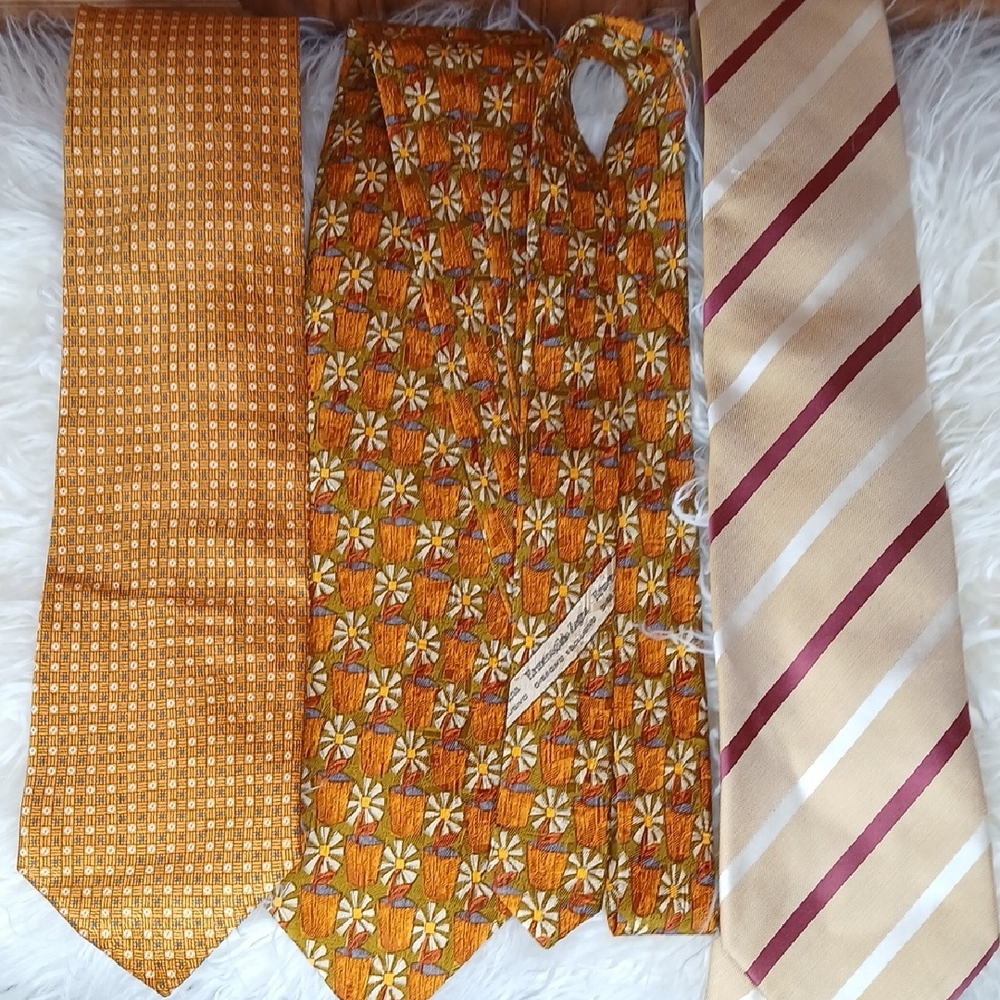 Stylish Men's Tie Collection - Gold and Tan (Lot 3)